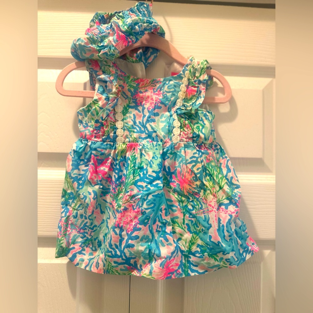 Lilly Pulitzer Baby Dress with diaper cover bloomie